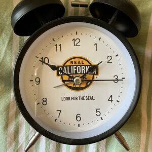 Black and White California Milk Analog Alarm Clock